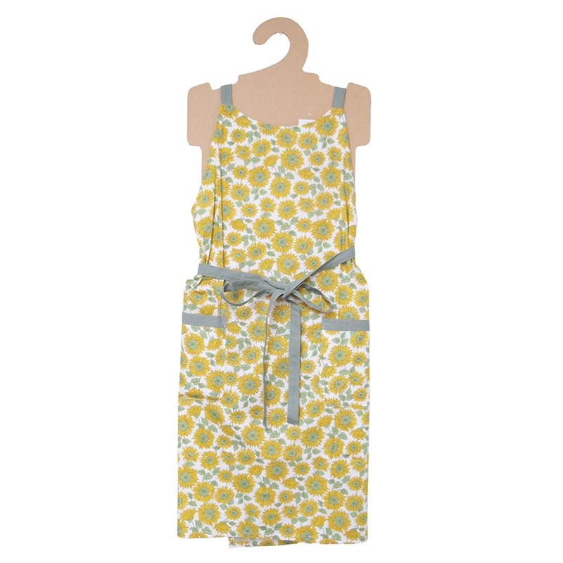 エプロン ひまわり柄/YE 【日本製】